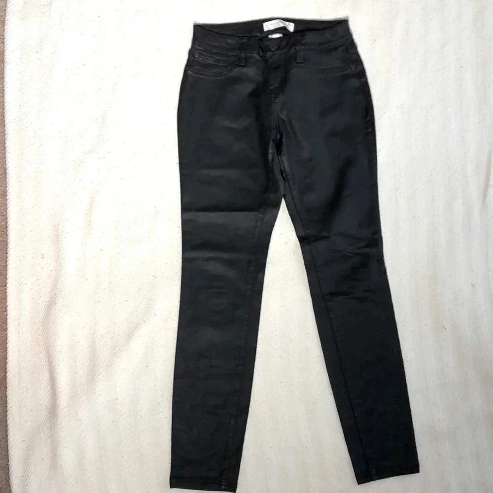 No Boundaries Black Laminated Skinny Jeans